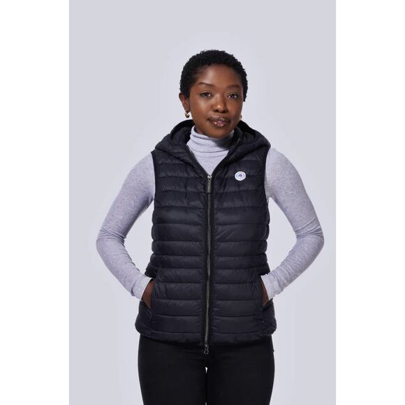 Eleven Elfs Black Arwen Vegan Down Hooded Puffer Vest size S - Picture 8 of 8